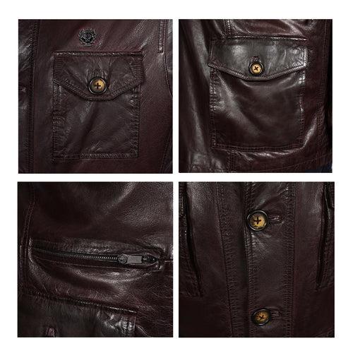 Coat & Safari Jacket in Wine Leather