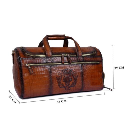 Tan Duffle Bag with Additional Footwear Compartment