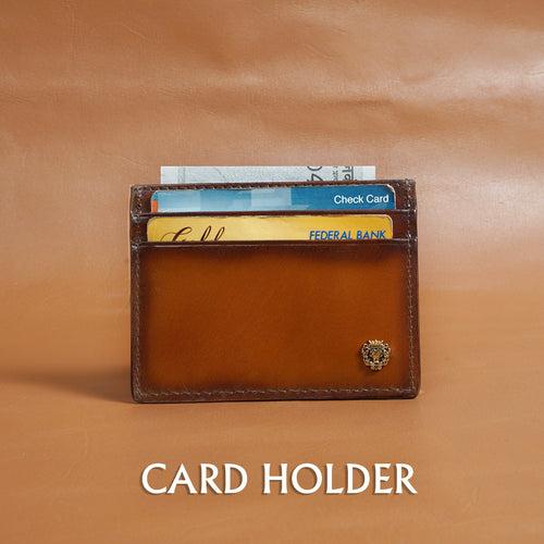 Tan Card Holder (Horizontal & Vertical Card Slots)