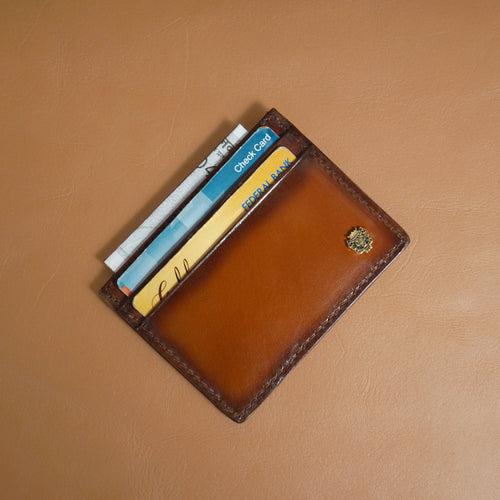 Tan Card Holder (Horizontal & Vertical Card Slots)