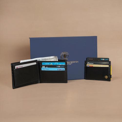 Combo Pack of Bi-Fold Wallet & Card Holder in Genuine leather
