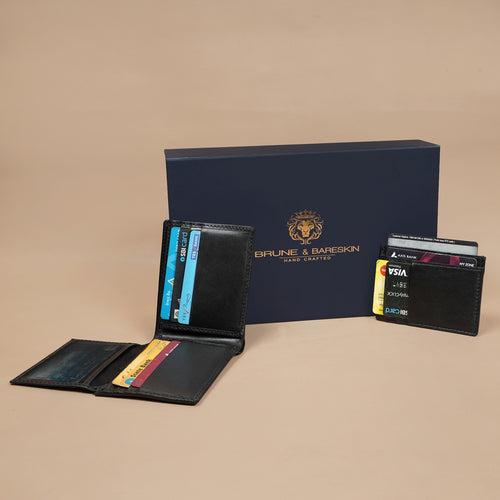 Combo Pack of Bi-Fold Wallet & Card Holder in Genuine leather