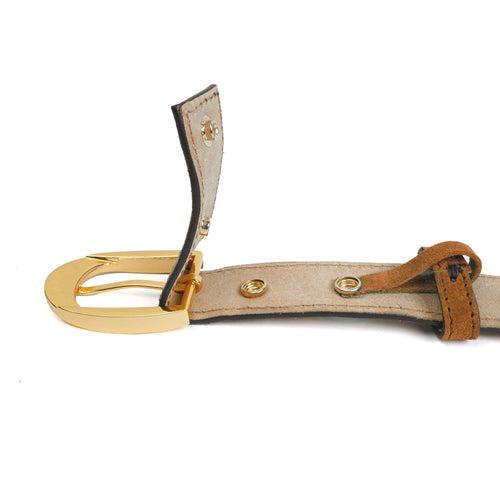 Detachable Buckle Belt with Tan suede Leather