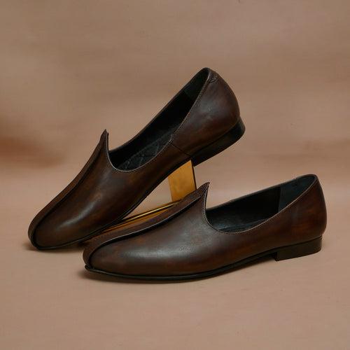 Rustic Dark Brown jalsa Jutti