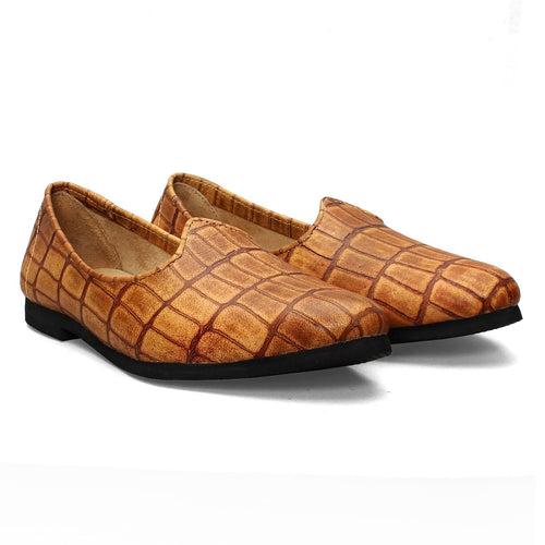 Men's Jalsa in Brown Croco Textured Leather