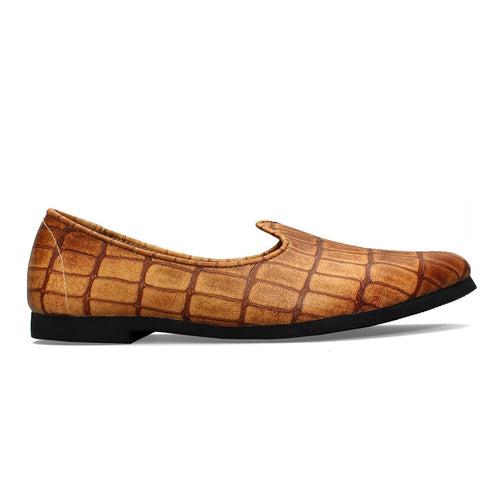 Men's Jalsa in Brown Croco Textured Leather