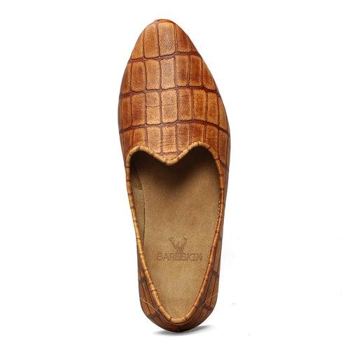 Men's Jalsa in Brown Croco Textured Leather