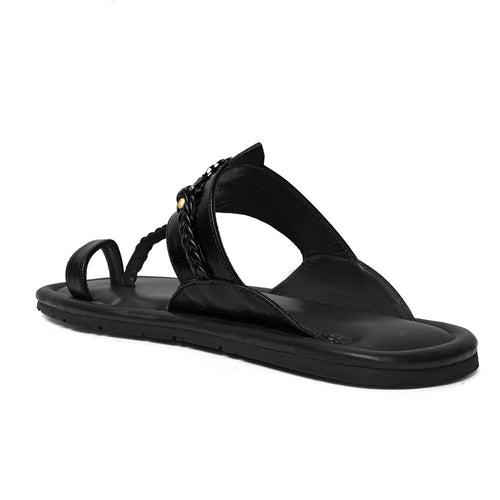 Traditional Kolhapuri Black slipper