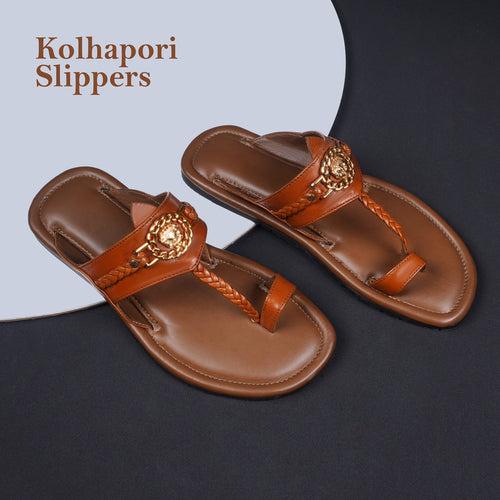 Tan Kolhapuri Slipper