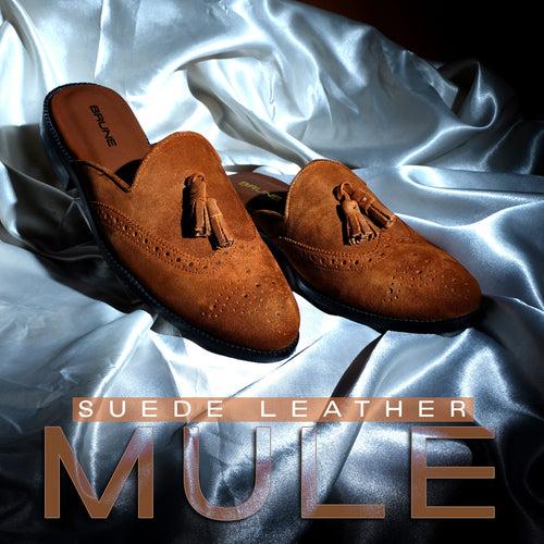 Summer Special Mules in Orangish Suede Leather