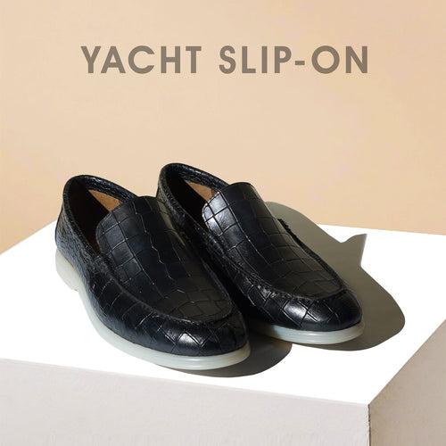Yacht Slip-On Shoes in Black Croco