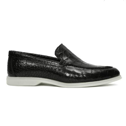 Yacht Slip-On Shoes in Black Croco