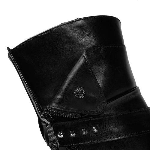 Sleek & Stylish Black Leather Cuban Boot