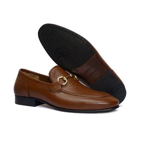 Most Comfortable Loafer In Textured Tan Leather
