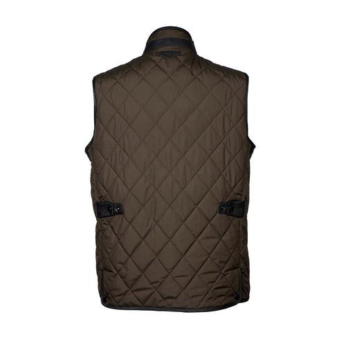 Diamond Stitched Puffer Vest in Dark Brown Color