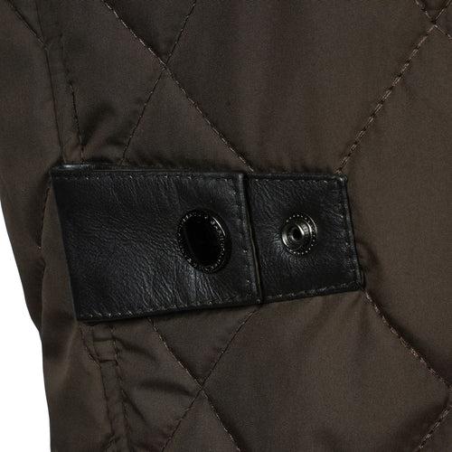 Diamond Stitched Puffer Vest in Dark Brown Color