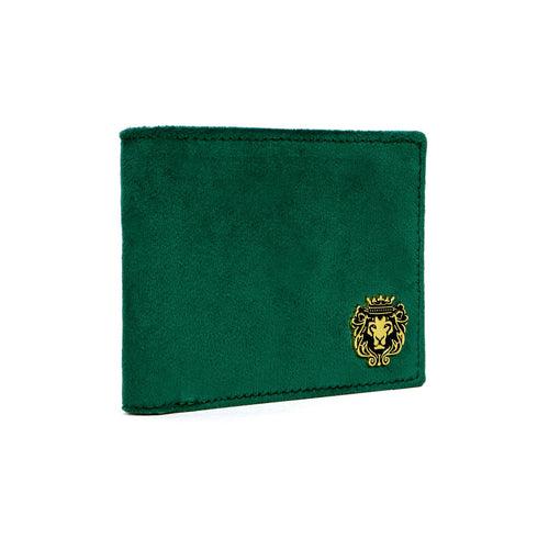 Italian Velvet Bi-Fold Wallet in Dark Green Color