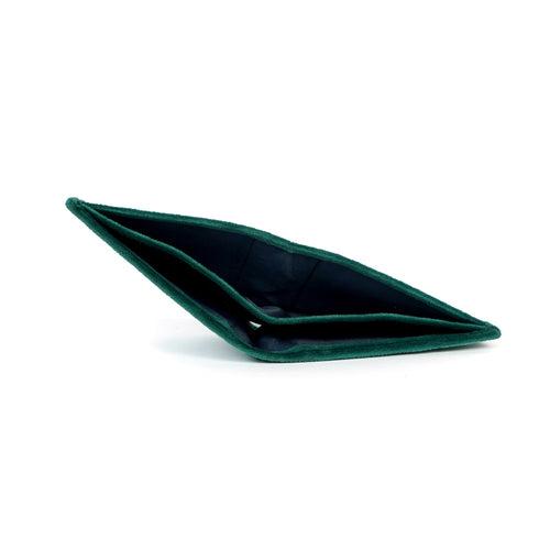 Italian Velvet Bi-Fold Wallet in Dark Green Color