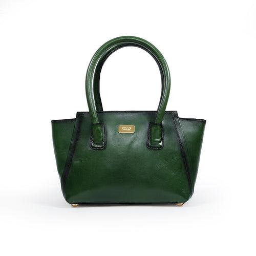Medium Hand Bag/Satchel Bag For Women in Green Leather