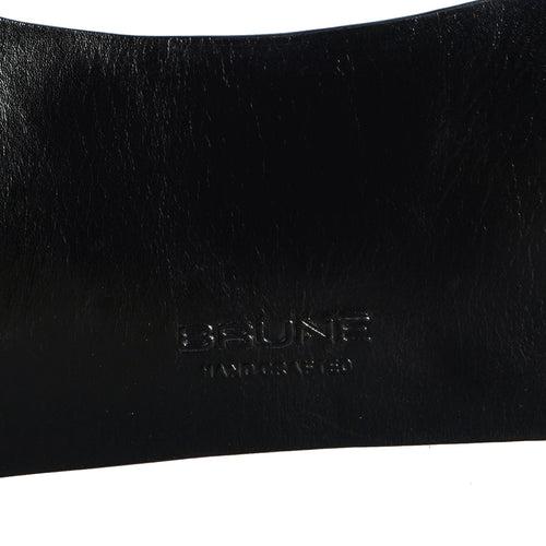 Underbust Corset Ladies Belt with Brand Logo in Genuine Black Leather