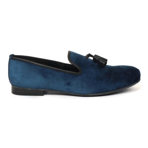 Men's Blue Tassel Suede Leather Slip-On By Brune & Bareskin