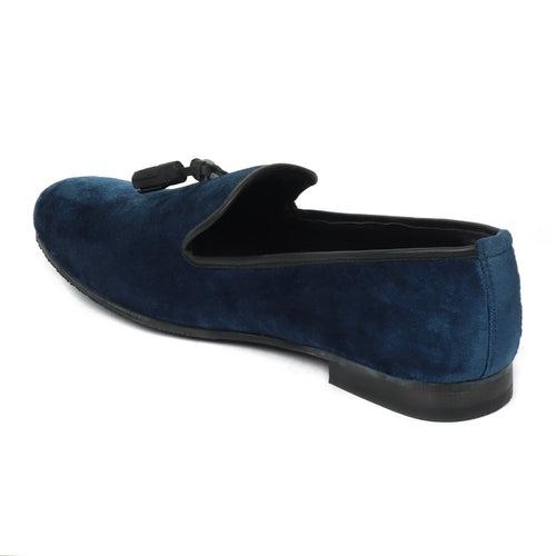 Men's Blue Tassel Suede Leather Slip-On By Brune & Bareskin