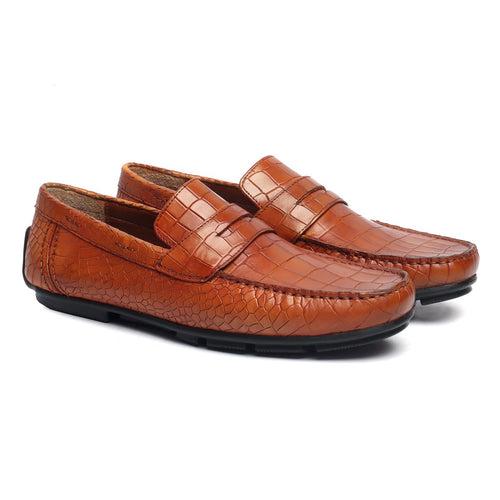 Tan Deep Cut Leather Moccasins For Men By Brune & Bareskin