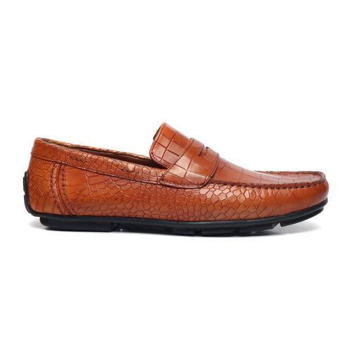 Tan Deep Cut Leather Moccasins For Men By Brune & Bareskin