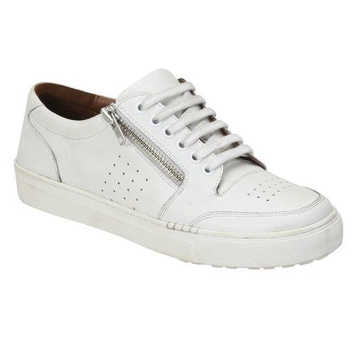 White With Tan Leather Detailing Men Sneakers By Brune & Bareskin