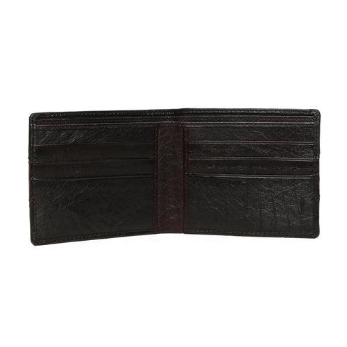 Textured Leather Stripes Gunmetal Finish Plate Wallet By Brune