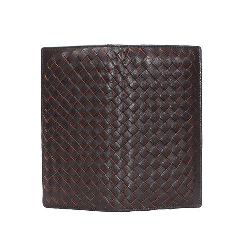 Hand Weave Clutch/Wallet For Women By Brune & Bareskin (Brown Color)