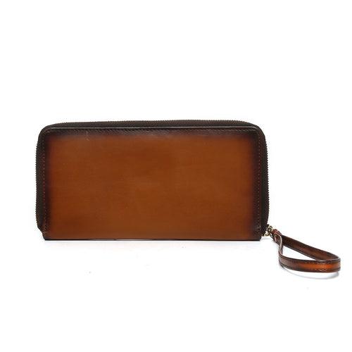 Tan Soft Touch Genuine Leather Ladies Multi-Utility Hand Wallet By Brune & Bareskin