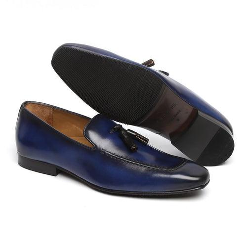 Smokey Blue Tassel Leather Shoes By Brune & Bareskin