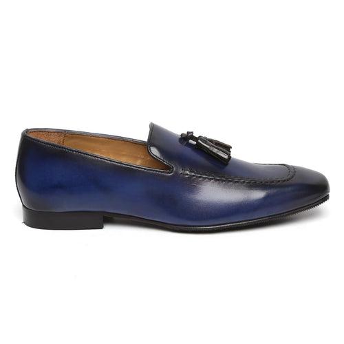 Smokey Blue Tassel Leather Shoes By Brune & Bareskin