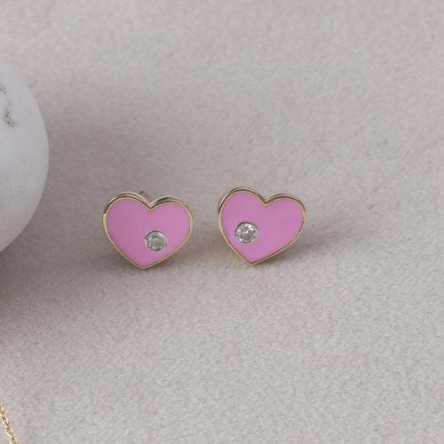 Pale Pink Heart with Floating Diamonds