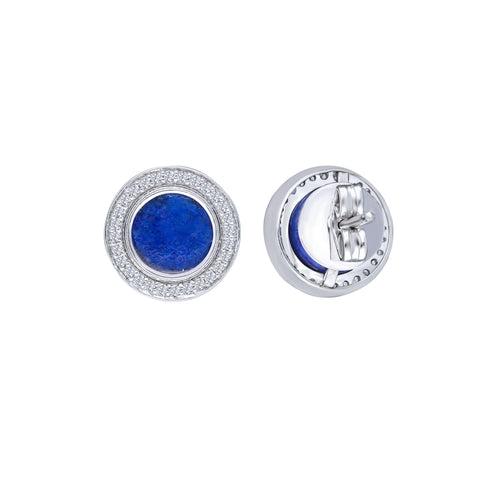 Lapis Diamond Studs