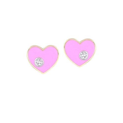 Pale Pink Heart with Floating Diamonds