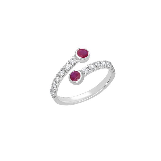 Ruby Diamond Criss Cross Stackable Ring