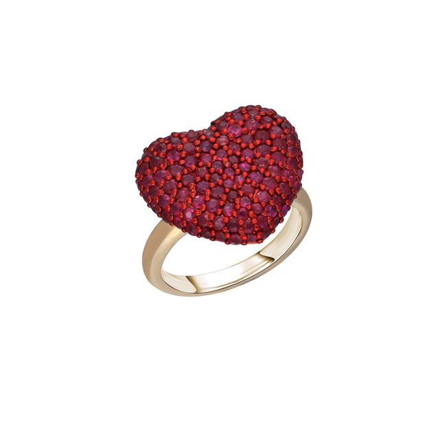 Classic Small Ruby Heart Ring