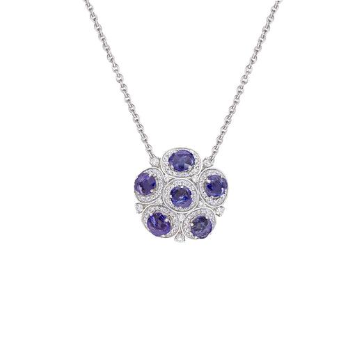 Tanzanite Diamond Chain Pendant