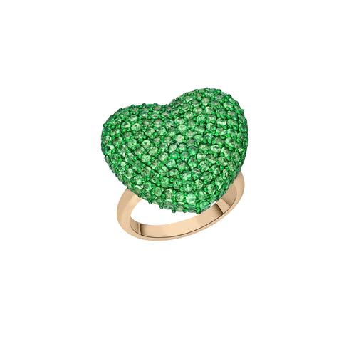 Tsavorite Heart Ring