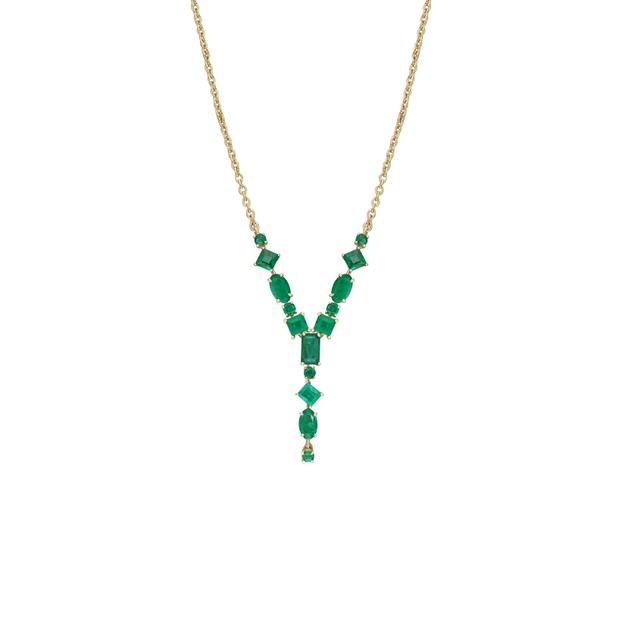 Emerald Y Necklace