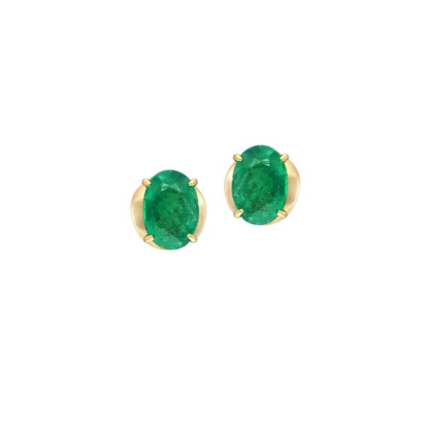 Emerald Soliatire Studs