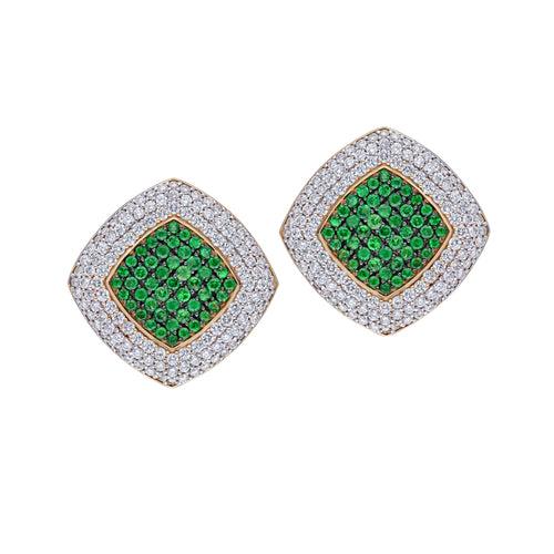 Tsavorite Diamond Studs