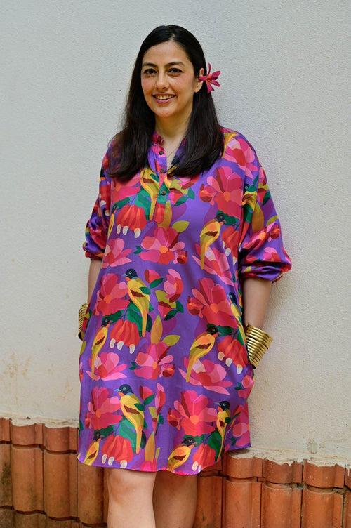 Goa Diaries Susegad Shirt Dress (Purple Haze)