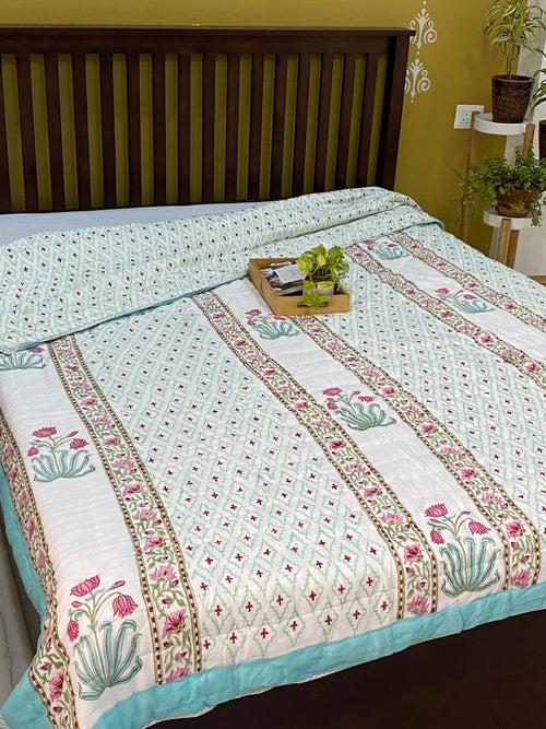 Blockprint Bedsheet & Quilt Set