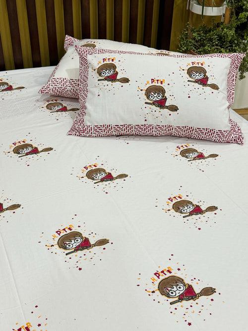 Harry Potter Blockprint Cotton Bedsheet