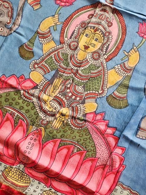 Laxmi Maa Handloom Kanchi Pattu Kalamkari Dupatta