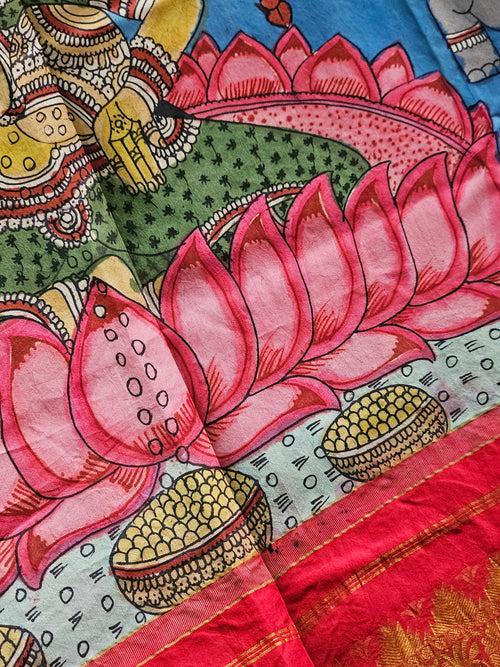 Laxmi Maa Handloom Kanchi Pattu Kalamkari Dupatta