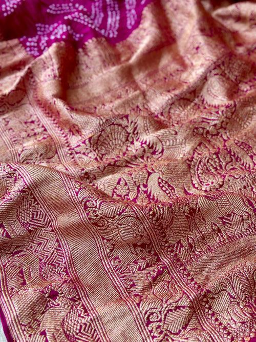 Pure Banarsi Silk Bandhani Saree